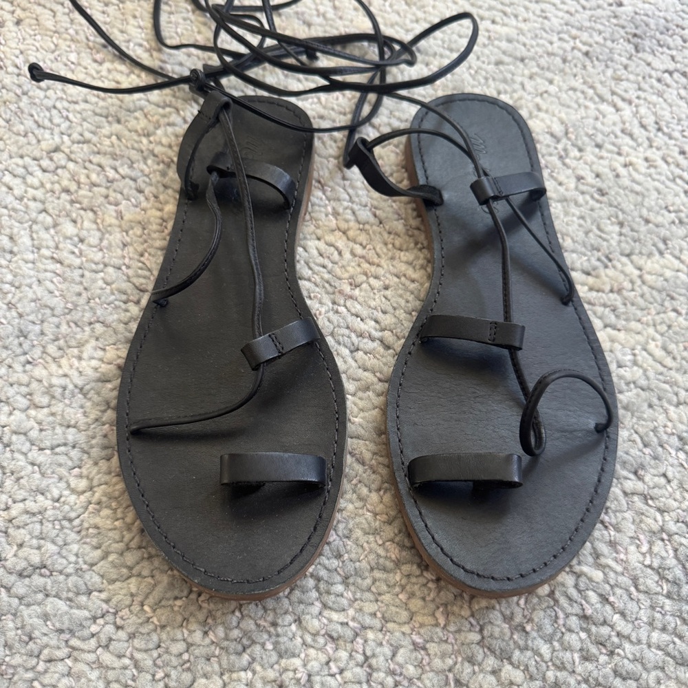 Madewell Black Lace-up Sandals